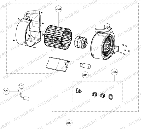 Взрыв-схема вытяжки Electrolux EFV619W - Схема узла Motor